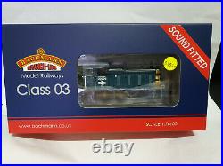 Bachmann 31-368DS Class 03 03026 BR Blue Wasp stripes DCC Sound OO gauge BNIB