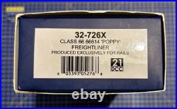 Bachmann 32-726X OO Gauge Class 66 614'Poppy' Freightliner Powerhaul Excellent
