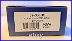 Bachmann Branchline OO Class 25/1 D5183 Diesel Loco BR Green DCC Sound 32-330DS