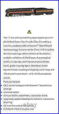 Bachmann N 53253 Class J 4-8-4 Locomotive, Norfolk and Western DCC+Sound NEW