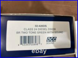 Bachmann'OO' Gauge 32-426DS BR 2-Tone Green Class 24 Diesel Loco with DCC Sound