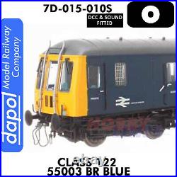 Class 122 55003 BR Blue Regional Rail DMU DCC & Sound O 143.5 Dapol 7D-015-010S