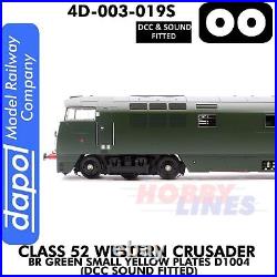 Class 52 WESTERN CRUSADER BR Green D1004 DCC Sound Fitted OO DAPOL 4D-003-019S