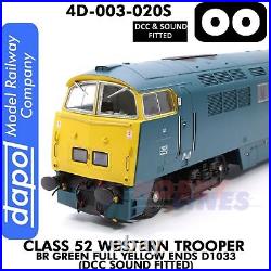 Class 52 WESTERN TROOPER BR Blue D1033 DCC Sound Fitted OO DAPOL 4D-003-020S