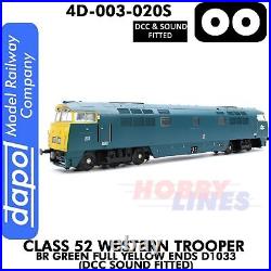 Class 52 WESTERN TROOPER BR Blue D1033 DCC Sound Fitted OO DAPOL 4D-003-020S