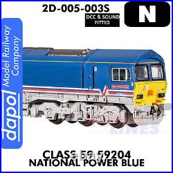 Class 59 59204 National Power Blue DCC&Sound Fitted N 1148 Dapol 2D-005-003S