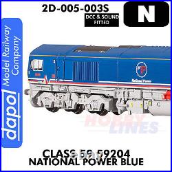 Class 59 59204 National Power Blue DCC&Sound Fitted N 1148 Dapol 2D-005-003S