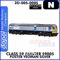 Class 59 Painter 59005 Foster Yeoman Silver DCC&Sound N 1148 Dapol 2D-005-000S