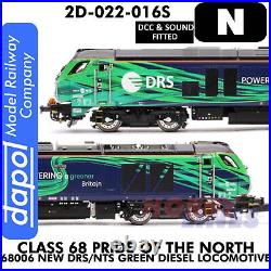 Class 68 PRIDE OF THE NORTH 68006 DRS Grn DCC & Sound N 1148 Dapol 2D-022-016S