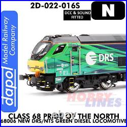 Class 68 PRIDE OF THE NORTH 68006 DRS Grn DCC & Sound N 1148 Dapol 2D-022-016S