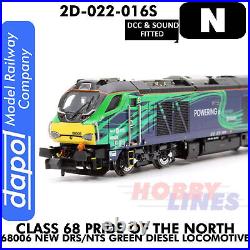 Class 68 PRIDE OF THE NORTH 68006 DRS Grn DCC & Sound N 1148 Dapol 2D-022-016S