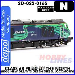 Class 68 PRIDE OF THE NORTH 68006 DRS Grn DCC & Sound N 1148 Dapol 2D-022-016S