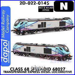 Class 68 Splendid 68027 Transpennine Express DCC&Sound N 1148 Dapol 2D-022-015S