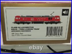 DCC SOUND Accurascale ACC2203-92015DCC Class 92 DB Cargo Red Ltd Edition BNIB