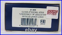 OO Gauge Bachmann 31-650 DCC SOUND Class 47 535 Uni Of Leicester BR Blue Loco