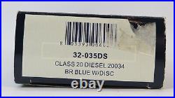 OO Gauge Bachmann 32-035DS DCC SOUND Class 20 034 BR Blue Loco