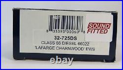 OO Gauge Bachmann 32-725DS DCC SOUND Class 66 022 Lafarge Charnwood EWS Loco