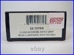 OO Gauge Bachmann 32-727DS DCC SOUND Class 66 702 Blue Lightning GBRF Loco (L1)