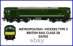 Rapido N Gauge 905505 Class 28 D5705 BR Green Small yellow Panel DCC SOUND